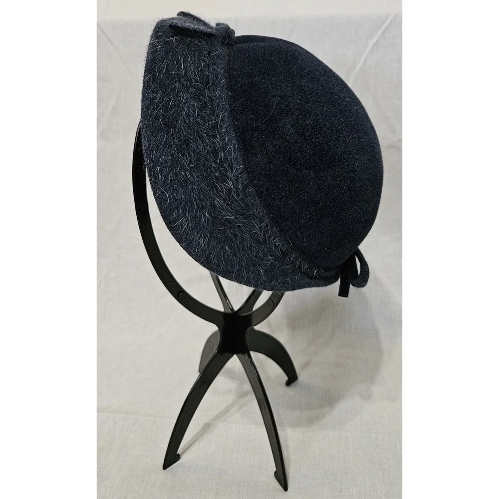 Vintage 50s Navy Wool Felt Structured Hat O'Neil's Akron